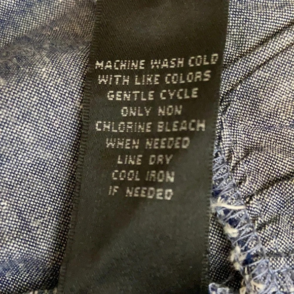 Jill Stuart Linen Blend Chambray Long Sleeve Ruffle Blouse - Size Small - Picture 7 of 7